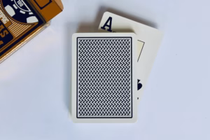 deck of cards with ace peeking out